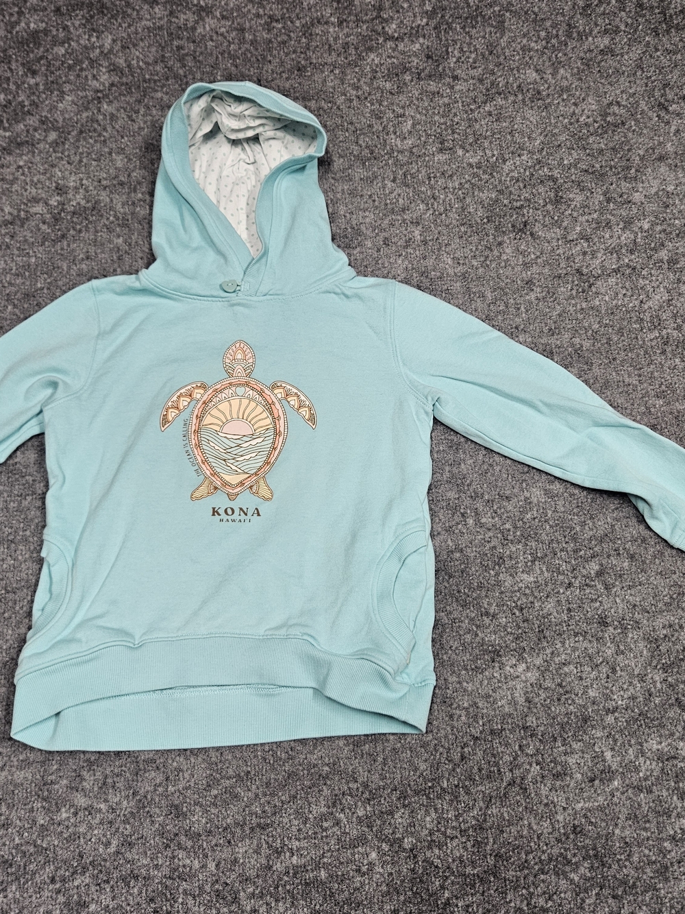 Kona Hawaii Girls Size 10 Turquoise Hoodie